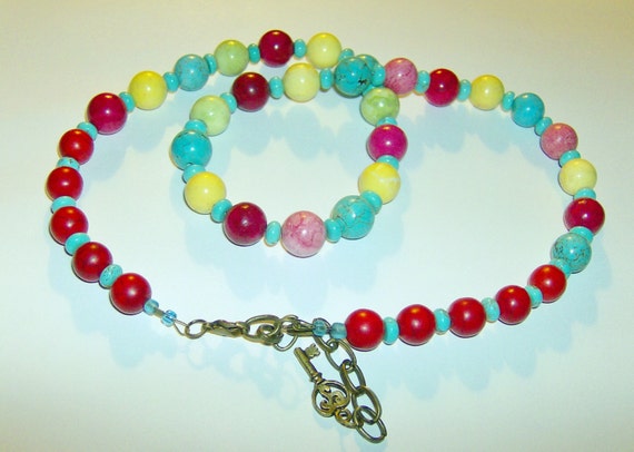 Items similar to Necklace of Gemstone Beads on Etsy