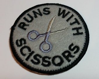 Crafty Merit Badges - Runs with Scissors (Patch)