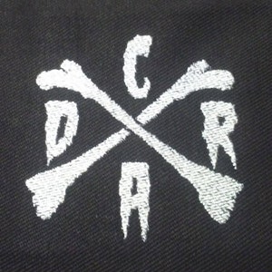 California Death Rock Patch White on Black Embroidered