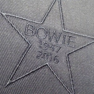 David Bowie Memorial Patch Black on Black Embroidered image 1