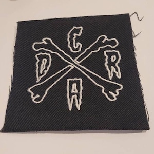 California Death Rock Patch White on Black Embroidered