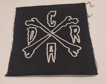 California Death Rock Patch White on Black Embroidered