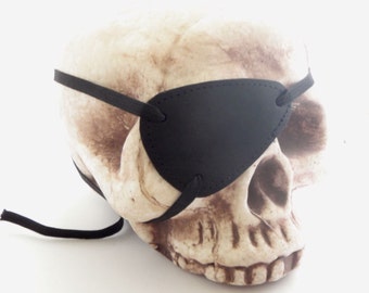 Black Leather Cosplay Costume Eye patch by Darkwear Clothing