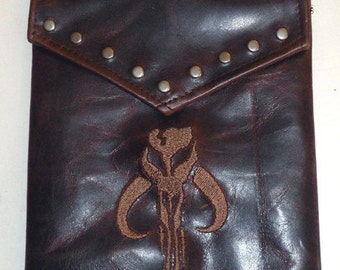 Darkwear Mandalorian Bounty Hunter Boba Fett Star Wars Leather Hip Pouch- Belt Pouch- Mapcase Bag