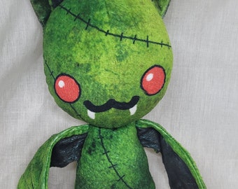 Frankenstiens Monster style Bat plush alt creepy goth toy