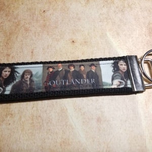 Outlander Inspired Keychain Webbing Ribbon Wristlet Key Ring Zipper Pull Bag Tag