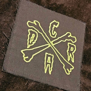 California Death Rock Patch White on Black Embroidered