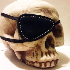 Black & White Leather Eye Patch Cosplay Costume