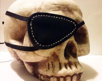 Black & White Leather Eye Patch Cosplay Costume