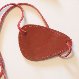 Distressed Rust Red Leather Eye Patch Cosplay Costume
