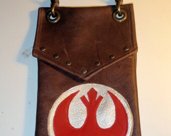 Darkwear Rebel Alliance Star Wars Leather Hip Pouch- Belt Pouch- Mapcase Bag  made to order