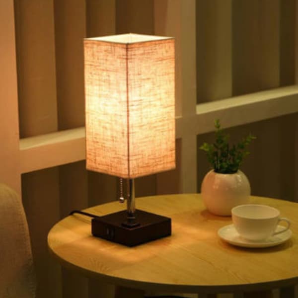 Bedside Lamp with Charging Ports