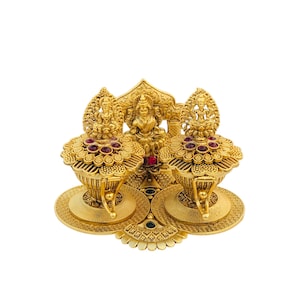 Laxmi Kumkum Box Design,Return Gift-Double Dappi kumkum/Gold Plated Sidoor Box Gold sindoor box/Wedding Gift/Pooja Accessory