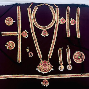 Bharatanatyam Kemp Stone bridel Jewelry set/Dance Jewelry/Natyam Jewellery/Classical Dance Jewelry