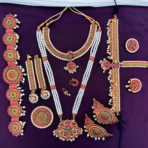 Bharatanatyam Kemp Stone bridel Jewelry set/Dance Jewelry/Natyam Jewellery/Classical Dance Jewelry