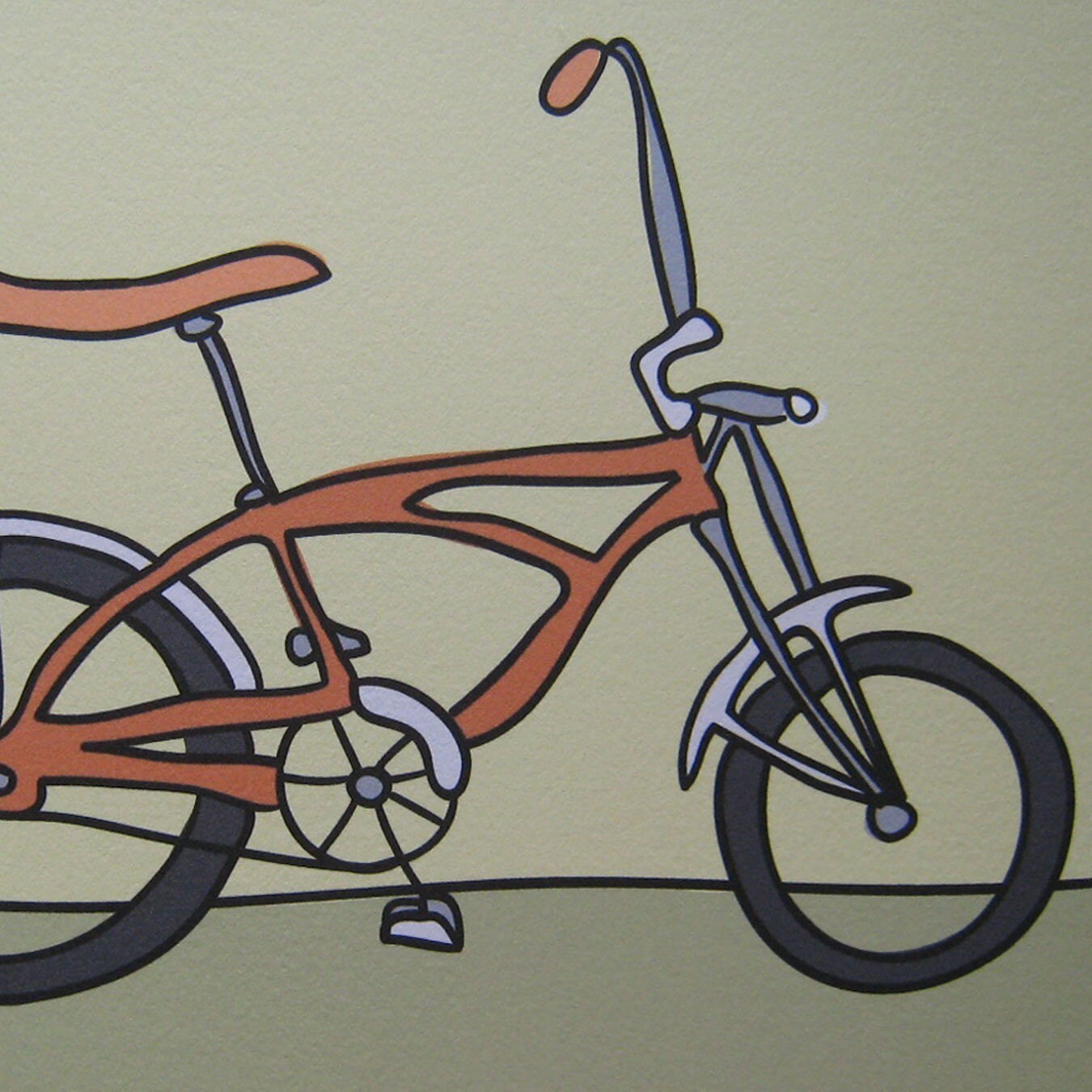 bicicletta arancione disegno
