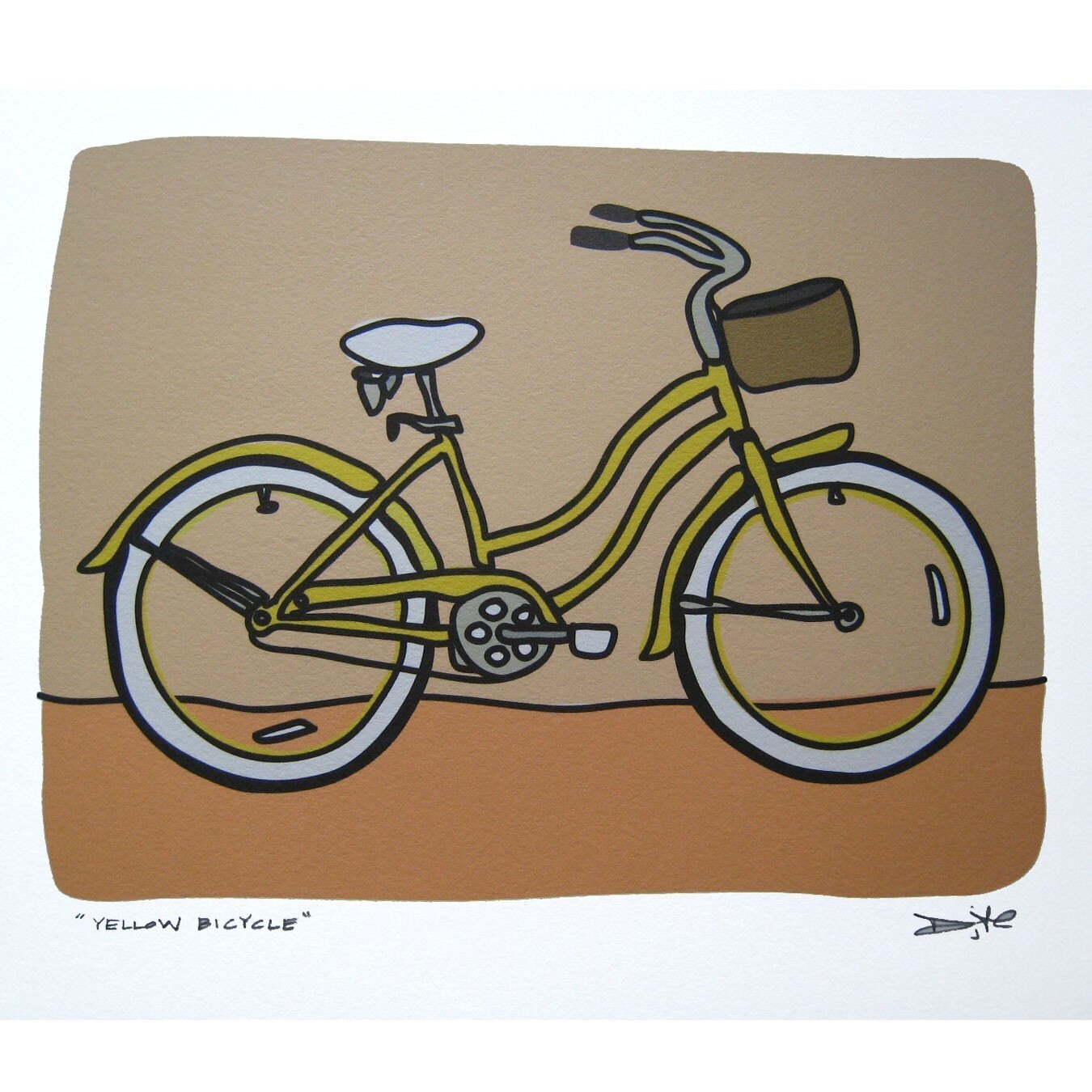 bicicletta arancione disegno