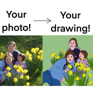 Retrato digital personalizado a partir de foto – Ilustração digital desenhada à mão