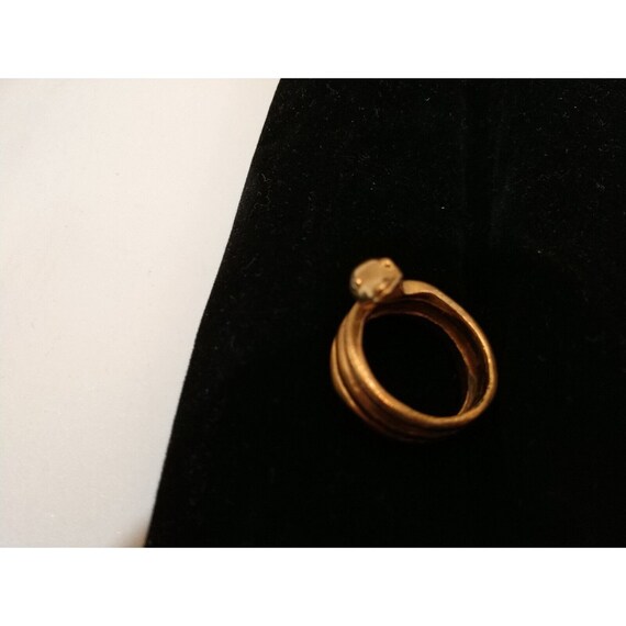 CROWN TRIFARI (C) Coiled Snake Goldtone Ring As-i… - image 5