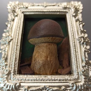 Mushroom in a Vintage Frame Diorama