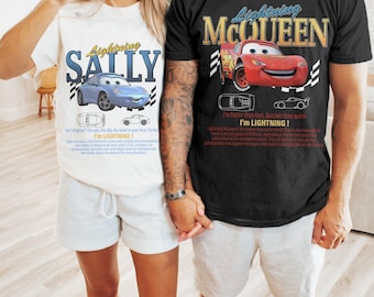 Vintage Cars Matching Shirt, Lightning Mcqueen and Sally Couple T-shirt, Limited McQueen T-Shirt, Disney Couple Shirt, Disney Shirt Gifts