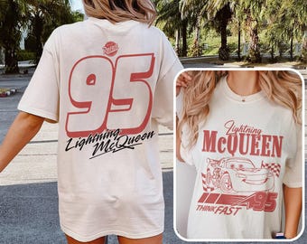Vintage Lightning Mcqueen 2 Side Shirt, Radiator Springs Tee, Rusteze cars Shirt, Cars Characters Tee, WDW Family Vacation Shirts