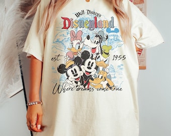 Vintage Walt Disney Disneyland Est 1955 Shirt, Disneyland Shirt, Disney Family Vacation 2026 Shirt, Disney Trip Tee, Disney Group Shirt