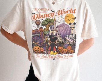Camiseta de Halloween de Disney World, camiseta de Mickey Mouse de Florida EST. 1971 de Disneyworld, atuendo de Halloween para vacaciones en Disney, viaje familiar espeluznante a Disney