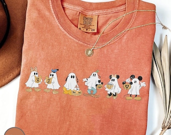 Comfort Colors®Disney Mickey Friends Halloween Shirts, Mickey and Friends Ghost Youth Shirt, Retro Mickey Spooky Sweat, Disney Halloween Tee