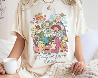 Vintage Disney Toy Story Land To Infinity and Beyond 1995 Shirt, Toy Story Characters Shirt, Disneyland Trip Shirt, Toy Story Shirt