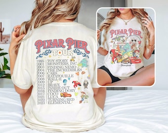Vintage Meet Me At Pixar Pier 2 Side Shirts, Retro Disney Pixar Pier Shirt, Disneyland Pixar Fest 2026 Shirt, Pixar Family Trip Shirts