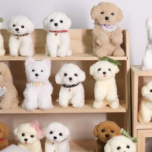 Custom Miniature Dog Replica Dollhouse Dog Realistic Dog Memorial Plush Pipe Cleaner Dogs Wool Stem Dog Handmade Personalized Gifts for Her