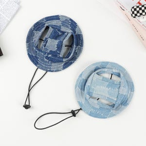 Denim Dog Bucket Hat: Adjustable Pet Sun Protection