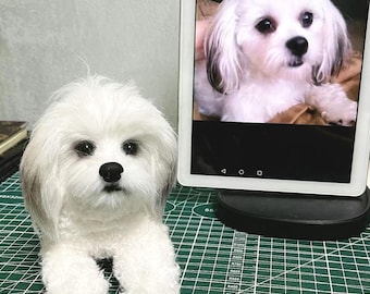 Custom Pet Replica Dog Plush Personalized Dog Stuffed Animal Memorial Sculpture Handmade Pipe Cleaner Dollhouse Dog Gift for Owners Keepsake