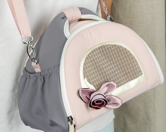 Portable Pet Carrier Pink Travel Bag for Small Animals