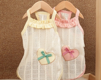 Cute Heart Bow Dress, S-2XL, Dog-dress, Dog Skirt, Dog Top, Dog Clothing, Dog Fashion, Dog Apparel Clothes for Small Dogs