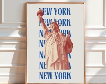 New York City Art Print Lady Liberty Digital Poster Statue of Liberty Home Decor City Wall Art New York Digital Download Poster