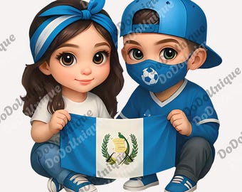 Modeontwerper png, With Cool Bear met Guatemala Pride Kids png, schattig vlag-T-shirt, herencadeaus Top digitaal bestand