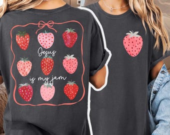 Jesus is my Jam Christian PNG, Strawberry Faith Digital Download, Boho Jesus Sublimation