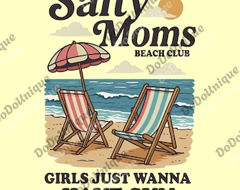 PNG salato, PNG del Salty Moms Beach Club, Estetica costiera, Regalo per la festa della mamma, PNG della mamma sarcastica, PNG della mamma, PNG dell'estate alla moda