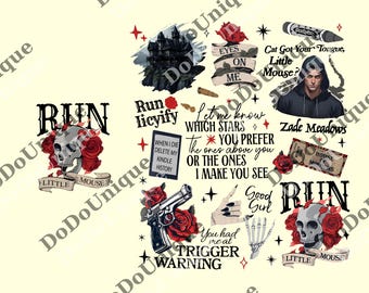 Run Little Mouse png, Haunting Adeline png, Dark Romance png, Women's Book Lover png, Rose Skeleton png