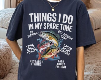 Things I Do In My Spare Time Fishing PNG, Outdoor Adventure Digital Download, Bass Fish Clipart