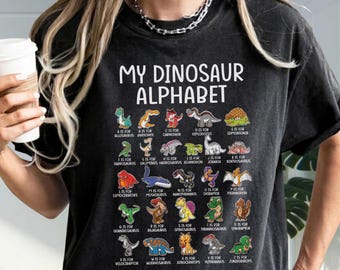 My Dinosaur Alphabet PNG, Kids Educational Abc Digital Download, Dinosaur Learning Art