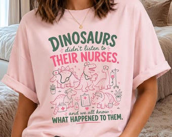 Dinosaurs Nurse PNG Digital Download, Cartoon Medical Humor Graphic