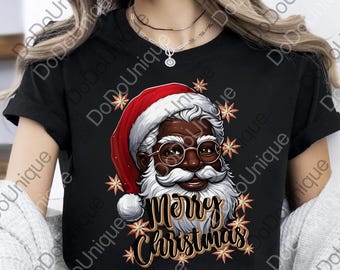 African American Santa Christmas png, Black African American Santa Christmas Pajama Digital, Black X-Mas Pajama png, Santa Christmas png