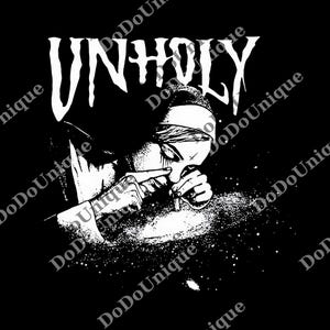 Unholy Nun png, Funny Horror Choked Up Unholy Nun Satan Baphomet Gothic png, Nun png, Unholy png, Dark nun