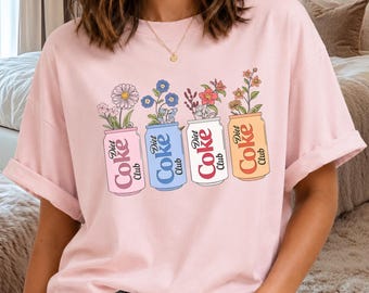 Diet Coke Club Boho PNG, Pastel Floral Digital Download, Instant Download