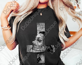 Hopeless Lady Was Crucified Dark Graphic png, Funny Pun png, Dark Humor Nun Digital, Unisex png