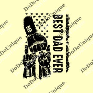 Best Dad Ever Fist Bump png, Fathers Day png with Kids Names, Dad Fist Bump png, Gift for Husband, Dad Gifts, Bonus Dad Gift