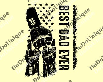 Best Dad Ever Fist Bump png, Fathers Day png with Kids Names, Dad Fist Bump png, Gift for Husband, Dad Gifts, Bonus Dad Gift